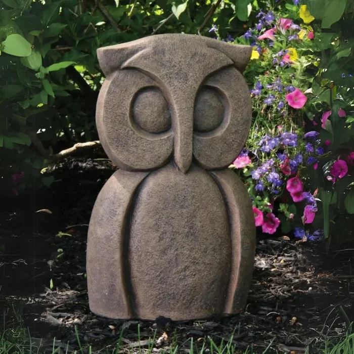 Contemporary Owl Concrete Garden Statue – Massarellis #7598