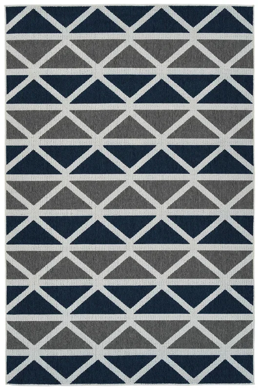 Contemporary, Transitional, Geometric, Nautical, Textured 1’9″ X 3′ Rectangle Throw Rug Grey Polypropylene