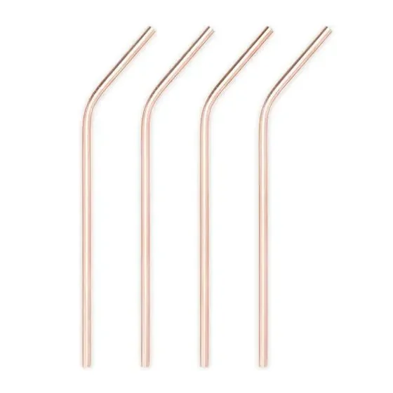 Copper Cocktail Straws Set