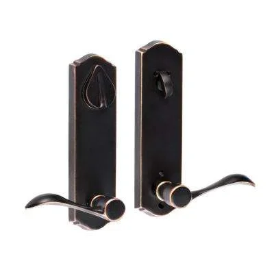 Copper Creek Mid Century Modern Satin Stainless Lever Door Handleset with Right Hand Scandinavian Trim