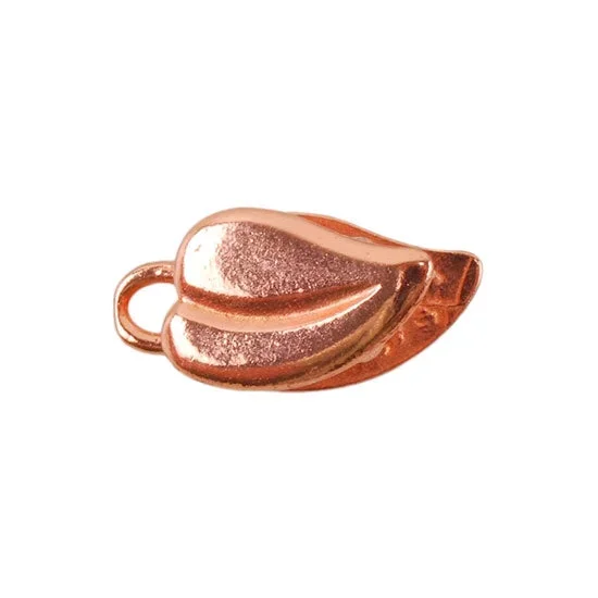 Copper Plate Crimp End Cap – Heart Leaf 4mm Pkg/2