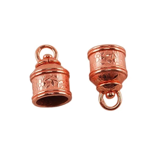 Copper Plate End Caps – Swivel Floral 10mm Pkg/2