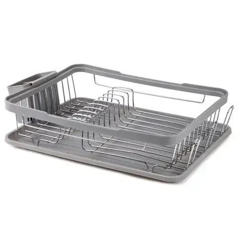Core Kitchen 13 in. L X 4 in. W Pewter Aluminum/Silicone Dish Rack