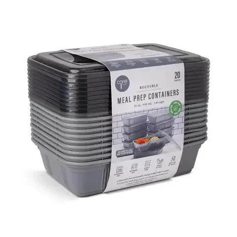 Core Kitchen 31 oz Black/Gray Meal-Prep Container 1 pk