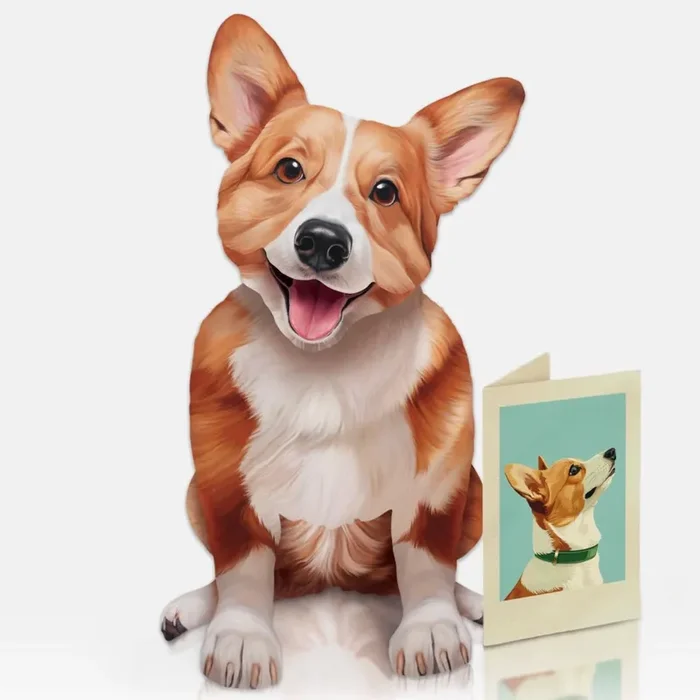 Corgi Pop Up Greeting Card with Dress Up Kit