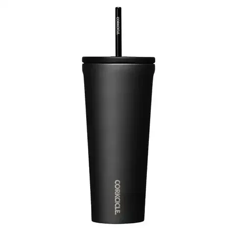 Corkcicle Cold Cup 24 oz Ceramic Slate BPA Free Insulated Straw Tumbler