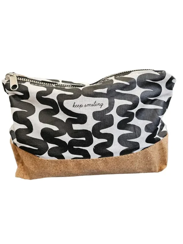 Cosmetic Zipper bag Keep Smiling Half Cork 129388