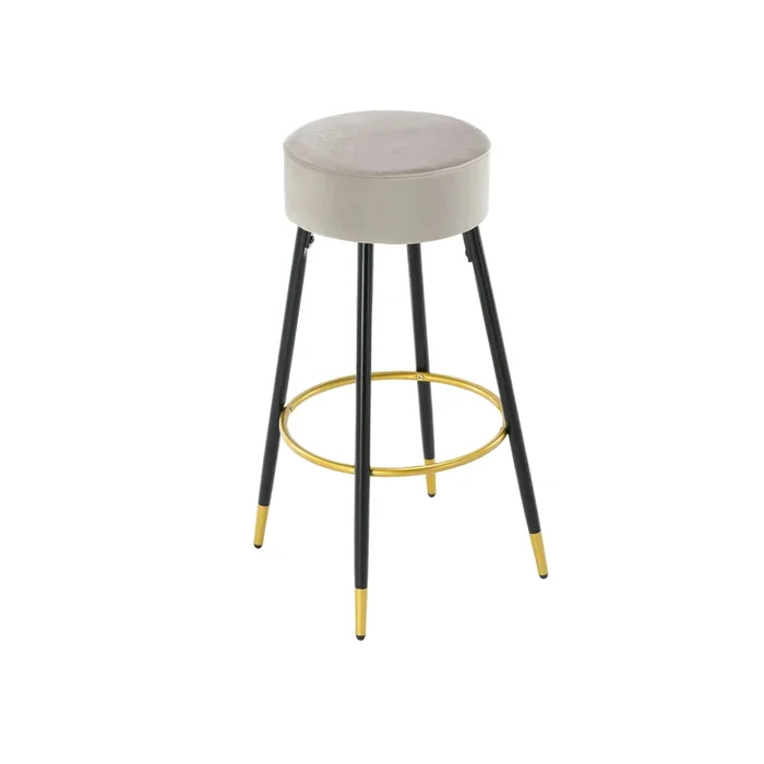 Counter Height Bar Stools Set of 2, Velvet Kitchen Stools Upholstered Dining Chair Stools 24 Inches Height with Golden Footrest for Kitchen Island Coffee Shop Bar Home Balcony