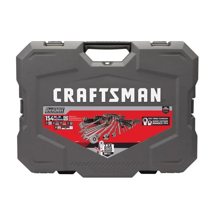 Craftsman OVERDRIVE 154-Piece Mechanic’s Tool Set – Metric/SAE, Gunmetal Chrome