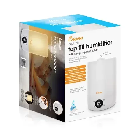 Crane 1.2 gal 650 sq ft 3-in-1 Aroma Diffuser Humidifier W/Mood Light