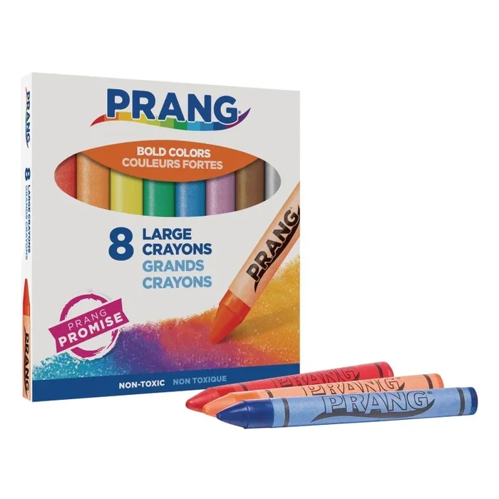 Crayons Large Lift Lid Box 8 Colors Prang