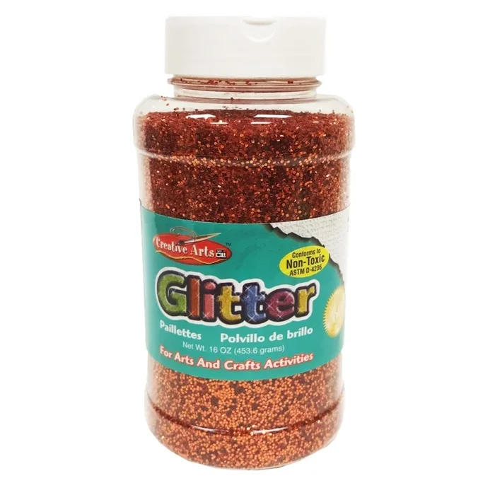 Creative Arts Glitter, 16 Oz. Bottle, Orange