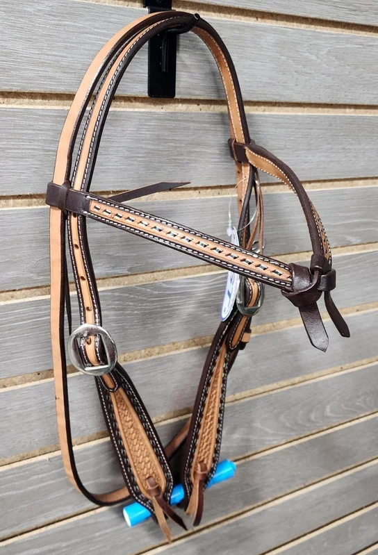 CST Browband Headstall – 2 Tone with Buckstitch