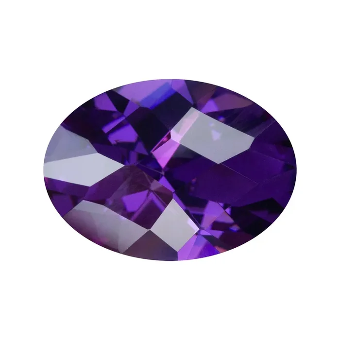 Cubic Zirconia – Amethyst – Oval – Checkerboard