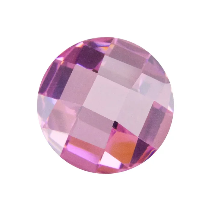 Cubic Zirconia – Pink Sapphire – Cabochon Round – Checkerboard