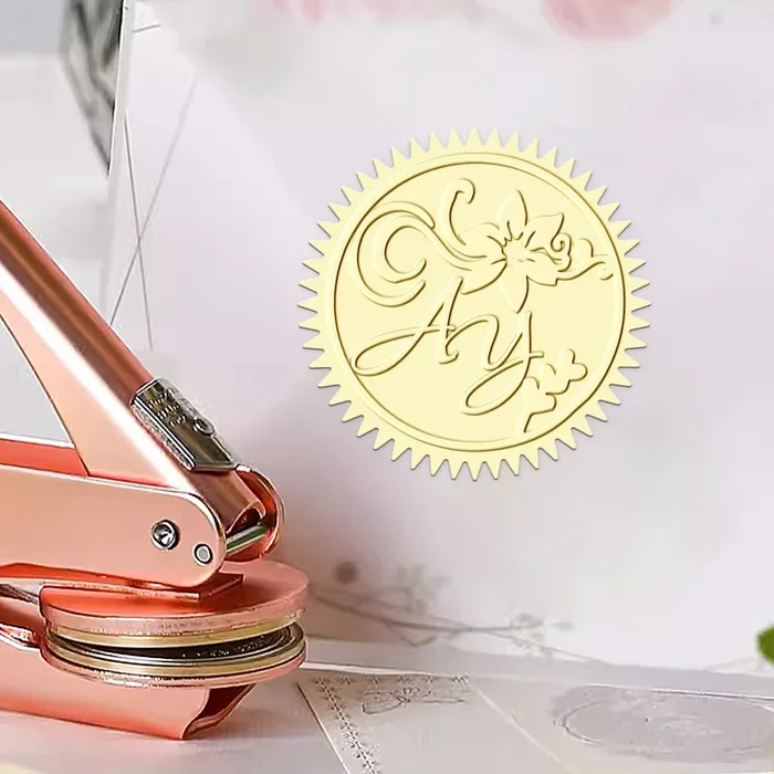 Custom Blooming Flower Wedding Monogram Embosser