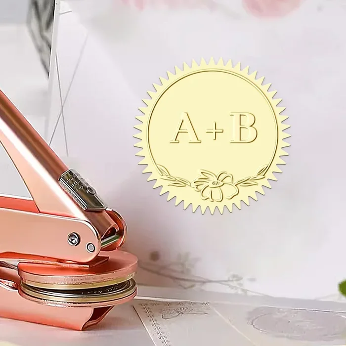 Custom Blossom Wedding Monogram Initial Embosser