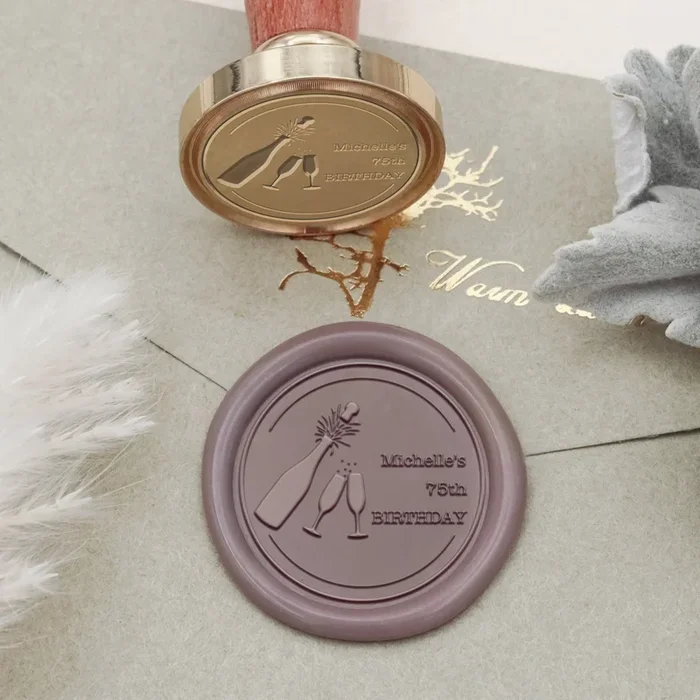 Custom Champagne Birthday Wax Seal Stamp