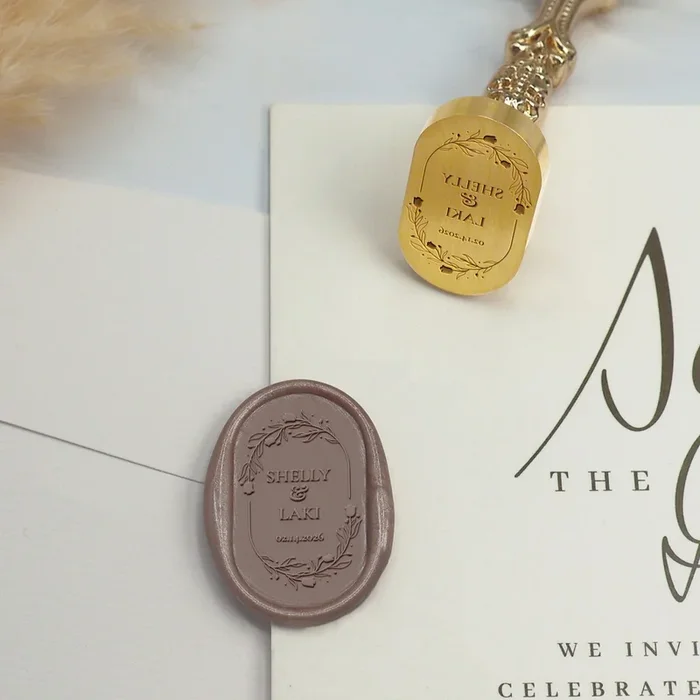 Custom Oval Wedding Wax Seal Stamp – Style 10