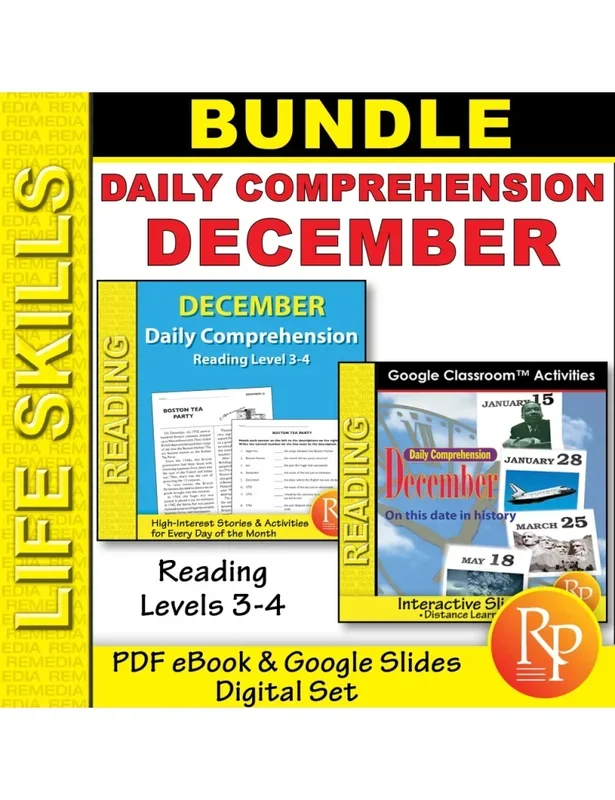 Daily Reading Comprehension – December History – Google & Pdf