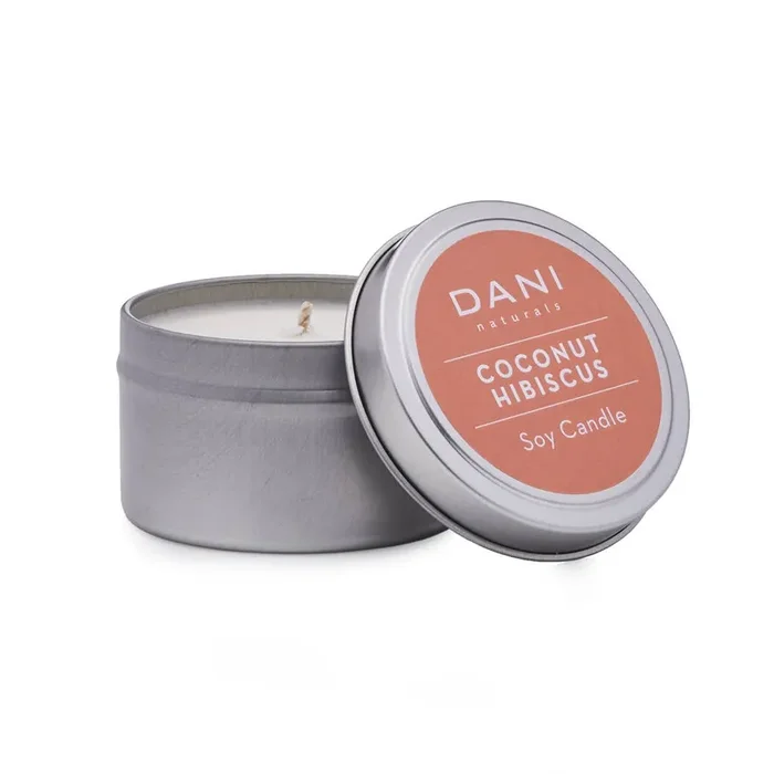 DANI Naturals – 6oz Coconut Hibiscus Candle Tin