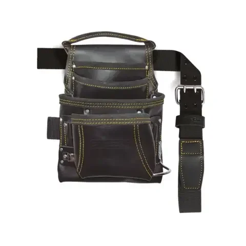 Dave White’s Site Pro SiteGear Leather Tool and Nail Bag with Belt 10 pocket Black 1 pc