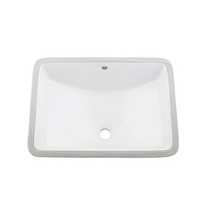Dax Ceramic Square Single Bowl Undermount Bathroom Basin White Ceramic
