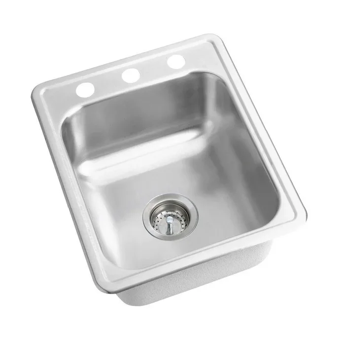 Dayton Drop-In Stainless Steel 17 in. 3-Hole Single Bowl Bar Sink