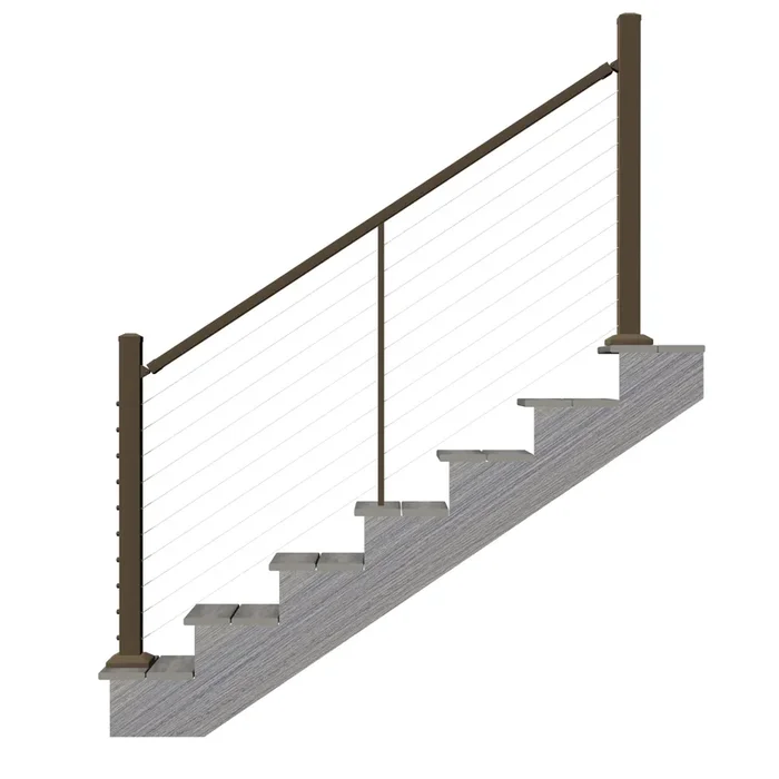 Deckorators Contemporary Cable 6-ft x 2-in Textured Bronze Aluminum Deck Stair Cable Rail Kit