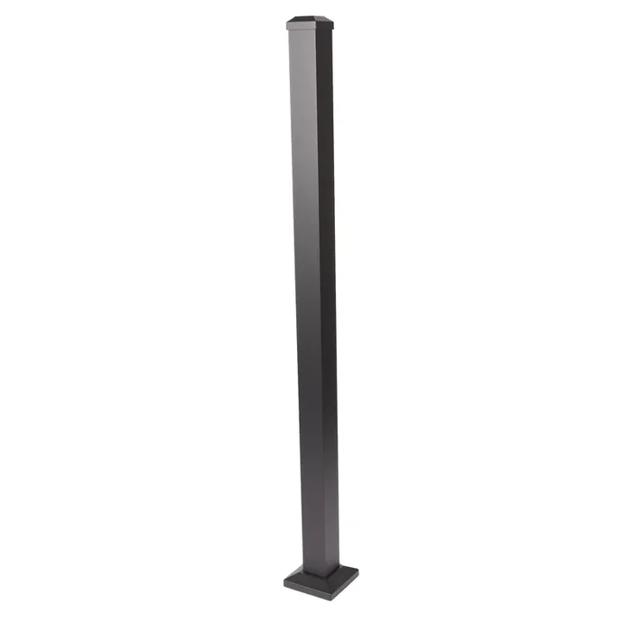 Deckorators Rapid Rail 2.5-in x 2.5-in x 4-1/2-ft Matte Black Aluminum Deck Bottom Stair Post