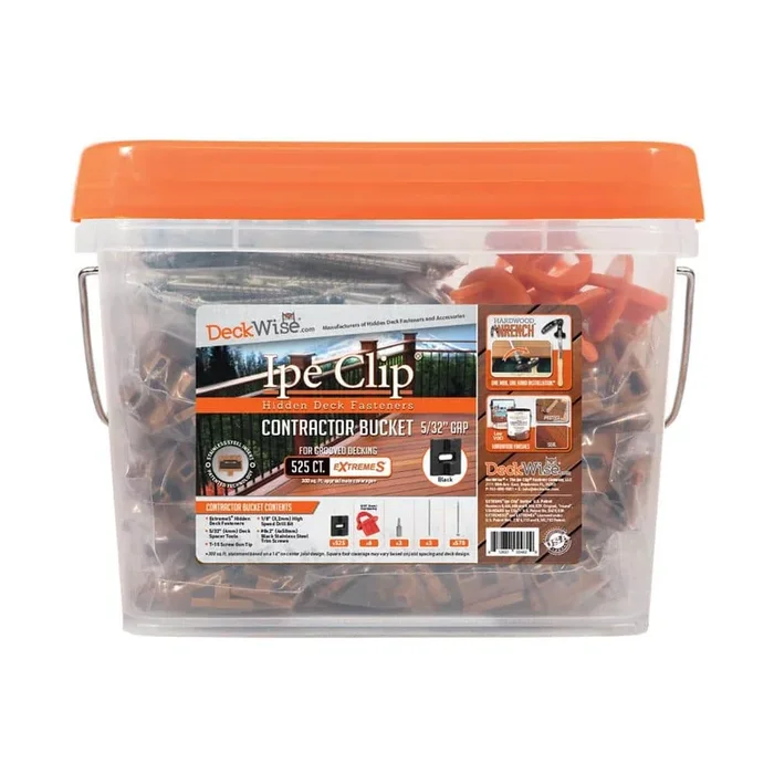 DeckWise ExtremeS Ipe Clip Black Biscuit Style Hidden Deck Fastener Kit for Hardwoods (525-Bucket)