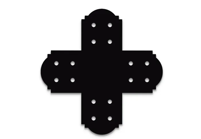 Decorative Design X Bracket for 4×4 Post, 4×4 Bolt Plate, 4 Inch X Support Bracket, Steel Bracket, 4 inch Cross Bracket