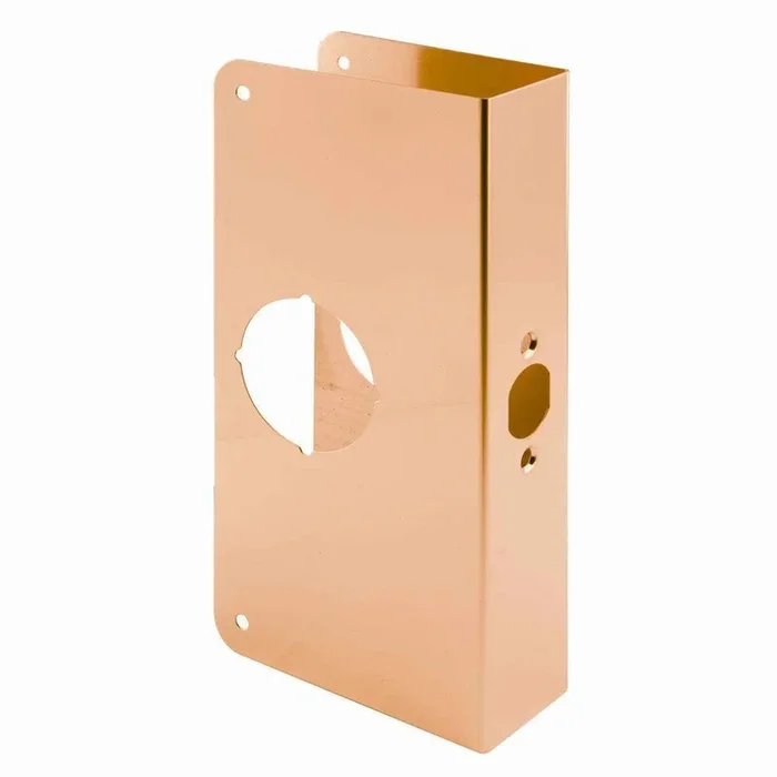 Defender Security Door Reinforcer, Fits 1-3/4 in. Thick Doors, 2-3/4 in. Backset 2-1/8 in. Bore, Brass, Non-Recessed