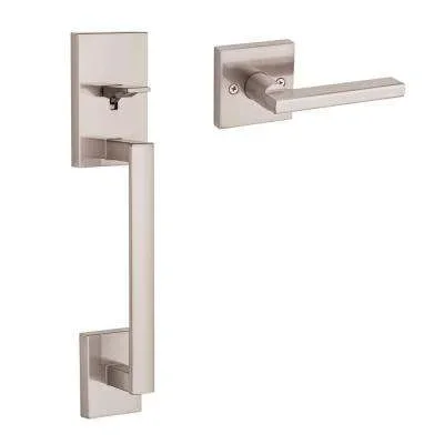 Delaney Visconti Single Cylinder Black Door Handleset with Canova Interior