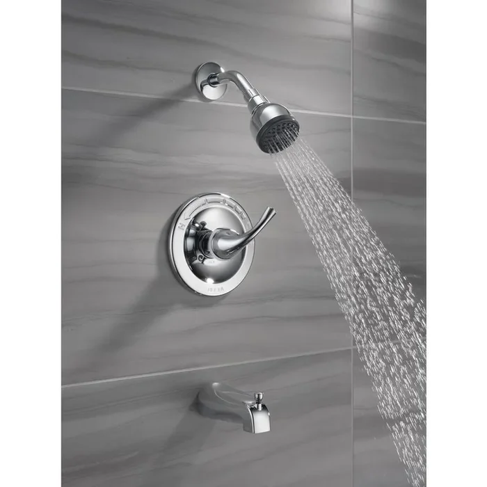Delta Foundations Chrome 1-Handle Bathtub and Shower Faucet with Valve
