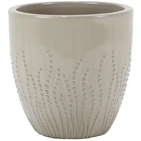 Deroma Krishna 11 in. H X 11.4 in. W X 11.4 in. D Ceramic Planter Cream
