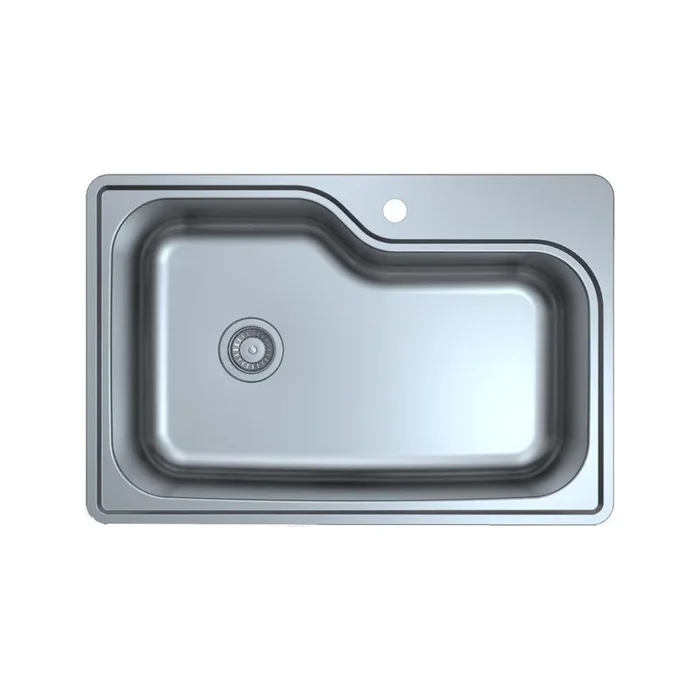 Design House 113118 Single Bowl 1-Hole 33x22x8 in. 18 Gauge Kitchen Sink, Stainless Steel