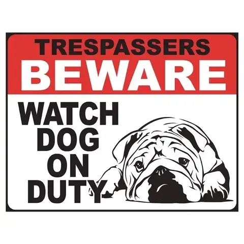 Desperate Enterprises .125 in. H X 16 in. L Multicolored Metal Dog on Duty Wall Sign