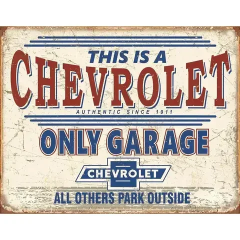 Desperate Enterprises General Motors .125 in. H X 16 in. L Multicolored Metal Chevy Only Garage Wall