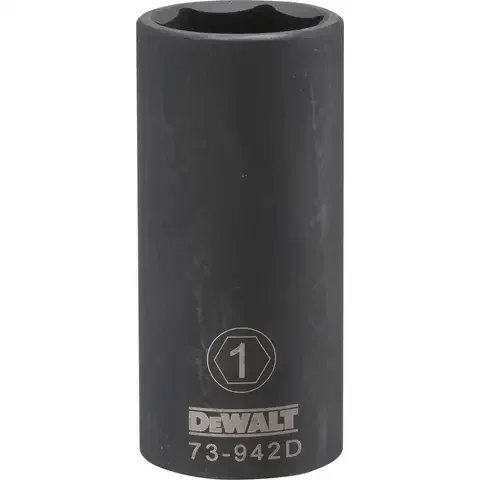 DeWalt 1 in. X 1/2 in. drive SAE 6 Point Deep Impact Socket 1 pc