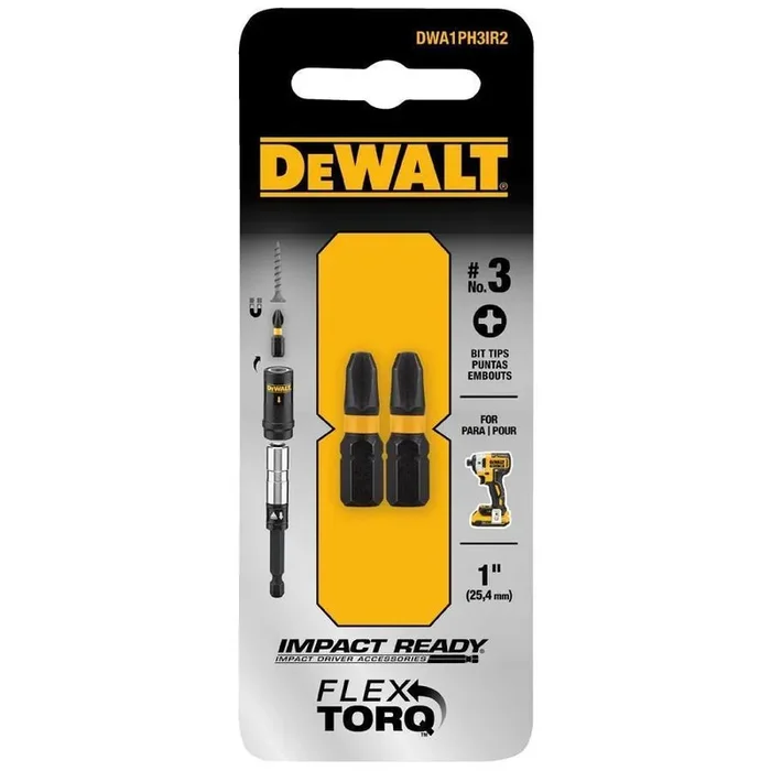 DEWALT 2-Pack FlexTorq 1/4-in x 1-in Phillips Impact Driver Bit