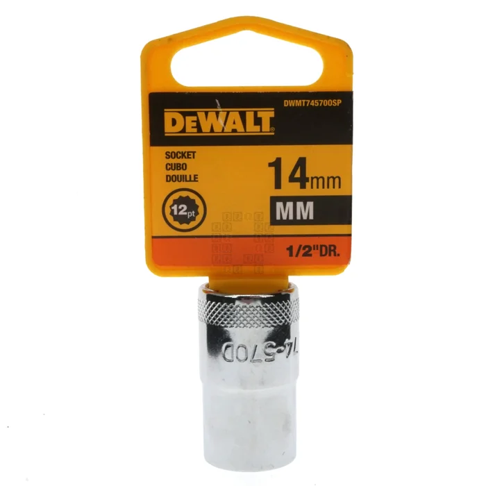 DeWALT DWMT74570OSP Metric Chrome Socket, 14mm 12-Point, 1/2″ Drive, 74-570D