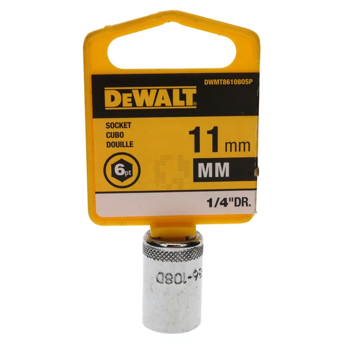 DeWALT DWMT86108OSP 11mm Metric Chrome Socket, 1/4″ Drive, 86-108D, 6-Point