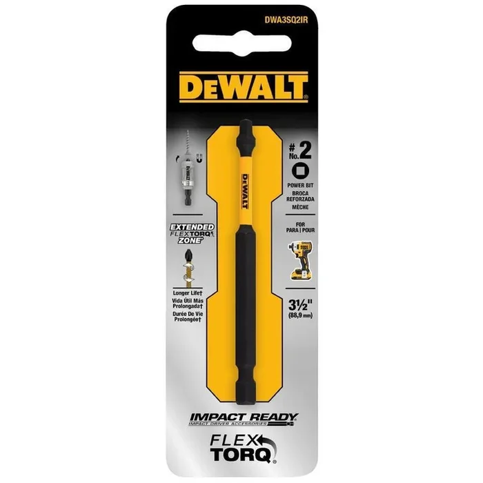 DEWALT FlexTorq 1/4-in x 3-1/2-in Square/Robertson Impact Driver Bit