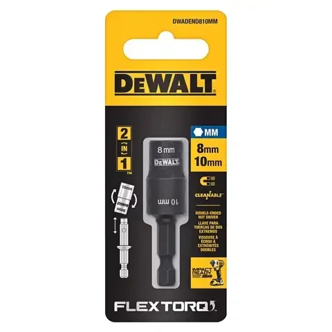 DeWalt Flextorq 8,10 mm X 2 in. L Black Oxide Double-Ended Nut Driver 2 pc
