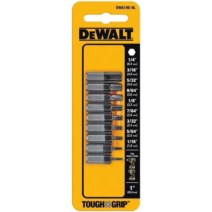 DEWALT Tough Grip 9-Piece Shank Screwdriver Bit Set