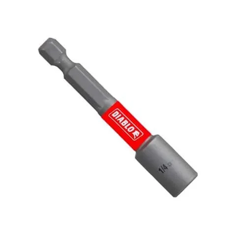 Diablo 1/4 in. X 2-9/16 in. L Black Oxide Magnetic Nut Setter 1 pc