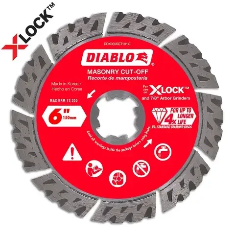 Diablo X-Lock 6 in. D X 7/8 in. Diamond Masonry Cut-Off Disc 1 pc