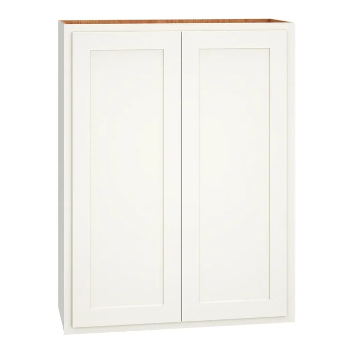 Diamond Express Jamestown 30-in W x 39-in H x 12-in D White Partial Overlay Wall Fully Assembled Plywood Cabinet (Recessed Panel Shaker Door Style)