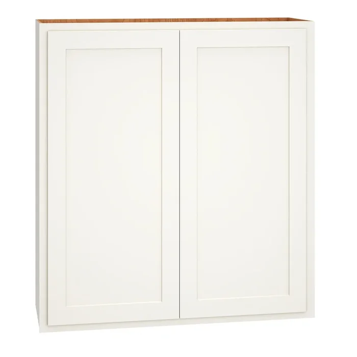 Diamond Express Jamestown 36-in W x 39-in H x 12-in D White Partial Overlay Wall Fully Assembled Plywood Cabinet (Recessed Panel Shaker Door Style)